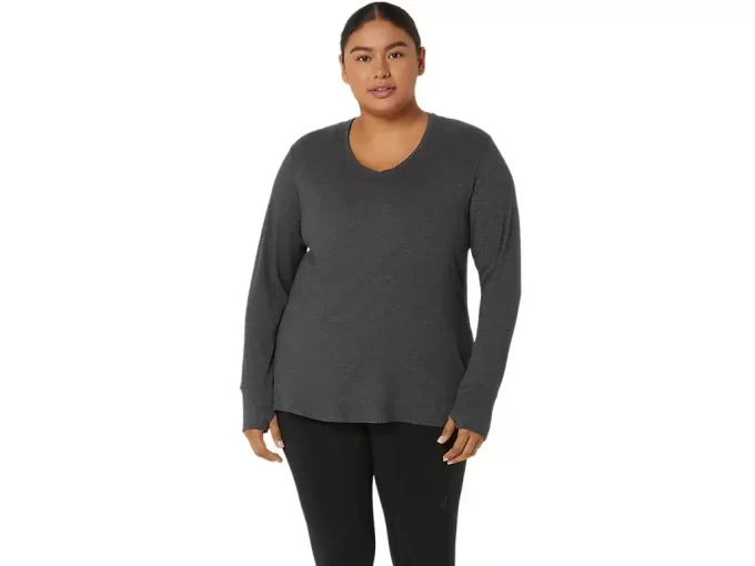 TOP CU MÂNECĂ LUNGĂ PENTRU DAMĂ, COLOR HEATHER TOP CU MÂNECĂ LUNGĂ PENTRU DAMĂ, COLOR HEATHER