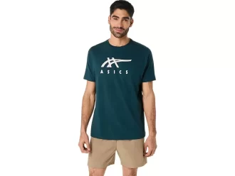 Tricou ASICS cu dungi și mânecă scurtă Tricou ASICS cu dungi și mânecă scurtă