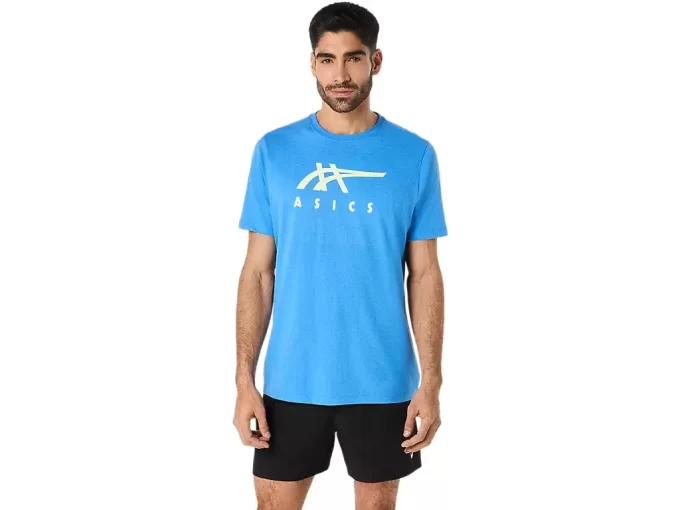 Tricou ASICS cu dungi și mânecă scurtă Tricou ASICS cu dungi și mânecă scurtă