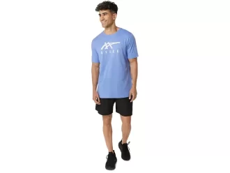 Tricou ASICS cu dungi și mânecă scurtă