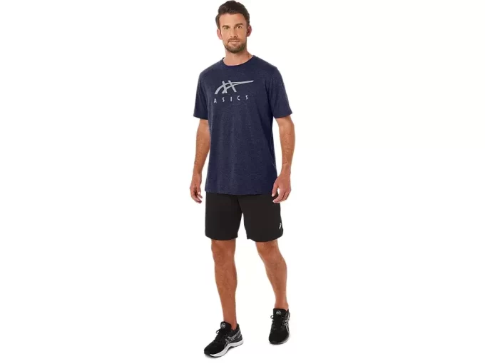 Tricou ASICS cu dungi și mânecă scurtă