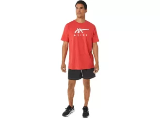 Tricou ASICS cu dungi și mânecă scurtă