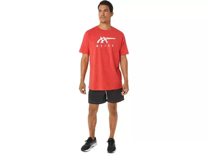 Tricou ASICS cu dungi și mânecă scurtă