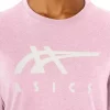 Tricou ASICS cu dungi și mânecă scurtă