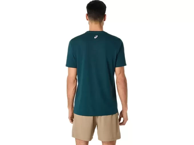 Tricou ASICS cu dungi și mânecă scurtă Tricou ASICS cu dungi și mânecă scurtă