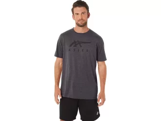 Tricou ASICS cu dungi și mânecă scurtă