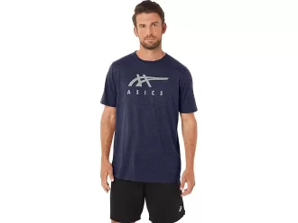 Tricou ASICS cu dungi și mânecă scurtă