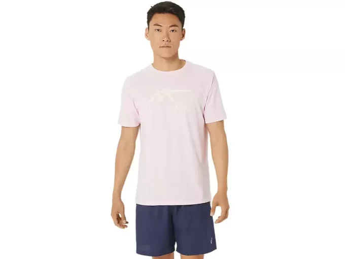 Tricou ASICS cu dungi și mânecă scurtă