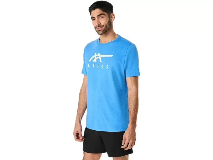 Tricou ASICS cu dungi și mânecă scurtă Tricou ASICS cu dungi și mânecă scurtă