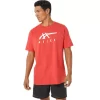 Tricou ASICS cu dungi și mânecă scurtă