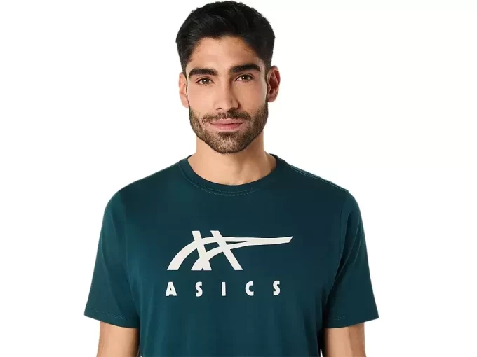 Tricou ASICS cu dungi și mânecă scurtă Tricou ASICS cu dungi și mânecă scurtă