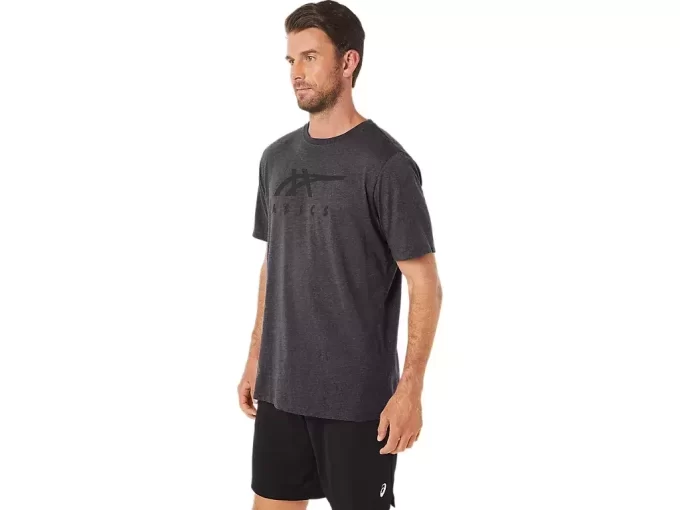 Tricou ASICS cu dungi și mânecă scurtă