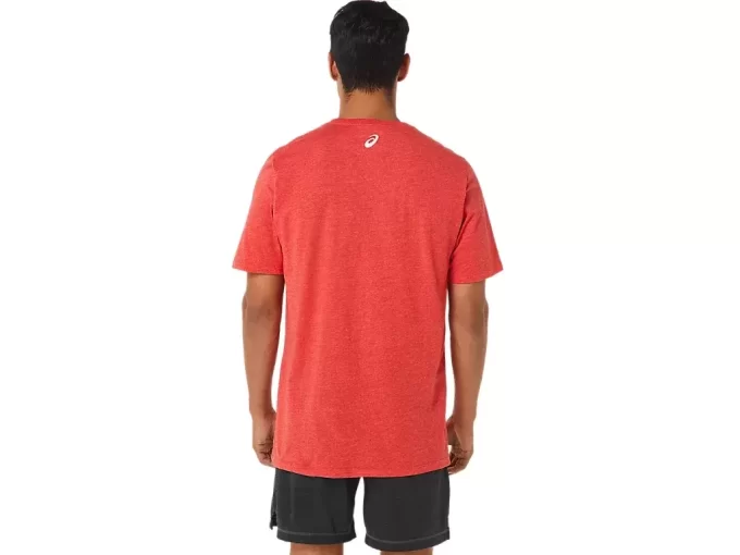 Tricou ASICS cu dungi și mânecă scurtă
