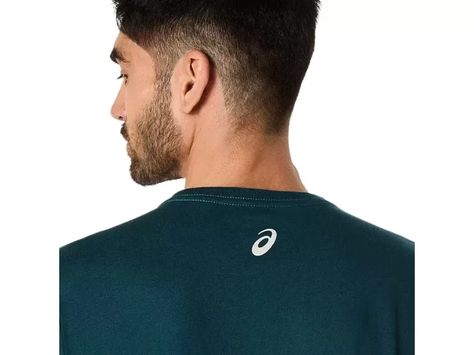 Tricou ASICS cu dungi și mânecă scurtă Tricou ASICS cu dungi și mânecă scurtă