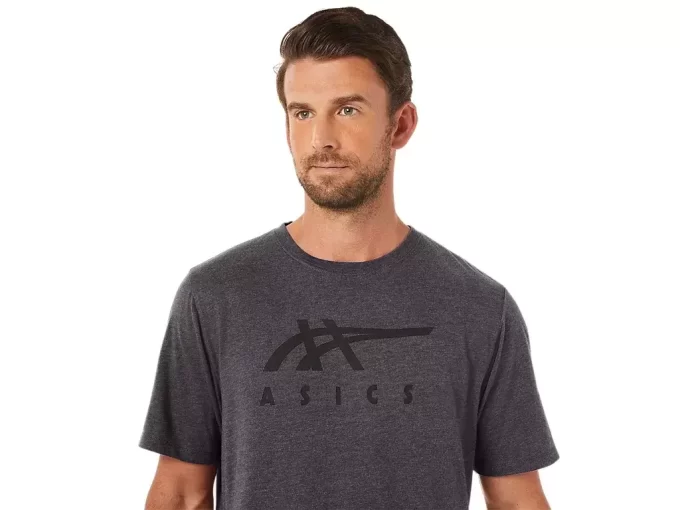 Tricou ASICS cu dungi și mânecă scurtă