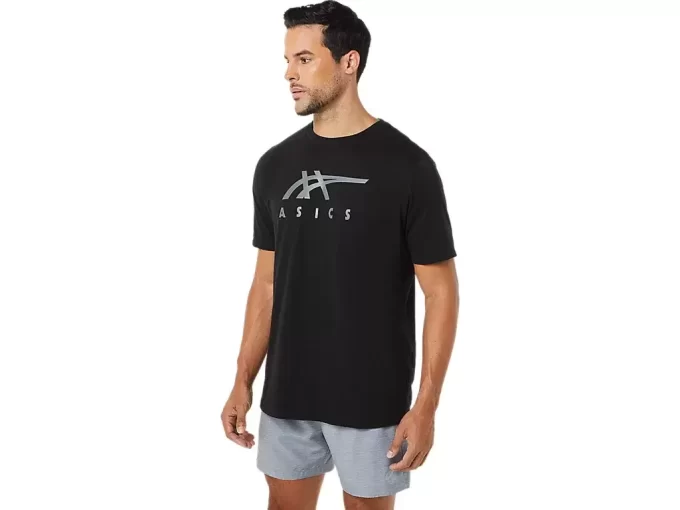 Tricou ASICS cu dungi și mânecă scurtă Tricou ASICS cu dungi și mânecă scurtă