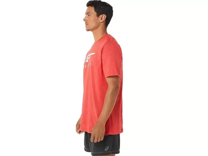 Tricou ASICS cu dungi și mânecă scurtă