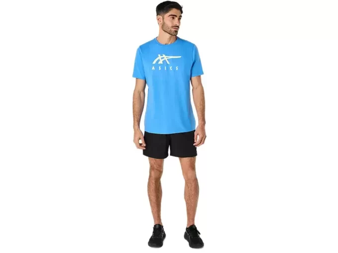 Tricou ASICS cu dungi și mânecă scurtă Tricou ASICS cu dungi și mânecă scurtă