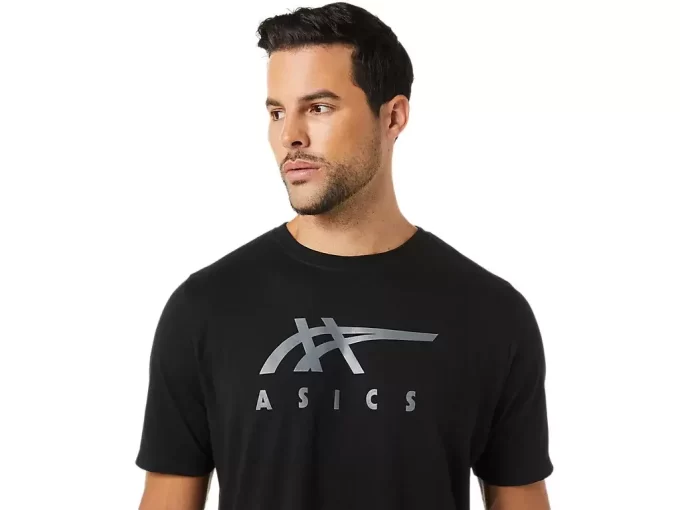 Tricou ASICS cu dungi și mânecă scurtă Tricou ASICS cu dungi și mânecă scurtă