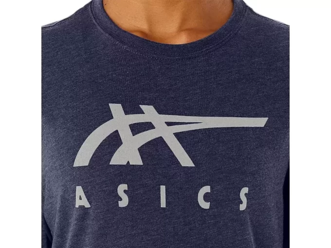 Tricou ASICS cu dungi și mânecă scurtă