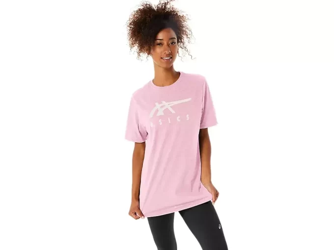 Tricou ASICS cu dungi și mânecă scurtă