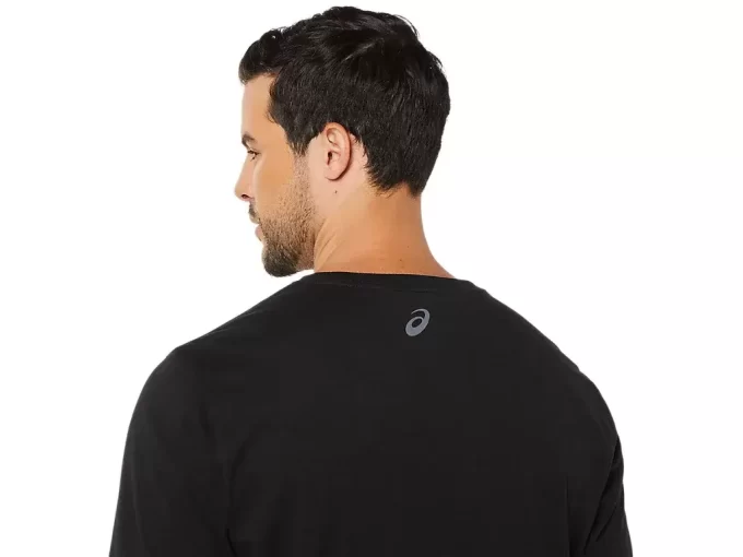 Tricou ASICS cu dungi și mânecă scurtă Tricou ASICS cu dungi și mânecă scurtă