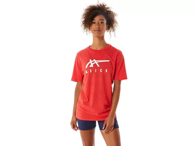 Tricou ASICS cu dungi și mânecă scurtă