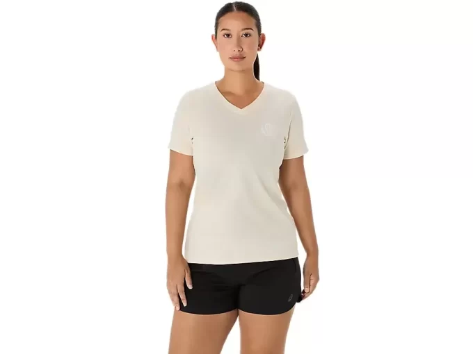 TRICOU ASICS NATURE CU GOLET ÎN V ȘI MÂNECĂ SCURTĂ PENTRU DAMĂ TRICOU ASICS NATURE CU GOLET ÎN V ȘI MÂNECĂ SCURTĂ PENTRU DAMĂ
